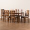 Baxton Studio Nicolette Modern and Contemporary Grey Fabric and Walnut Brown Finished Wood 7-Piece Dining Set 176-11387-10520-Zoro - alternate 4